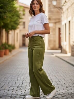 Sincerely Jules Lime Green Wide Leg Pants